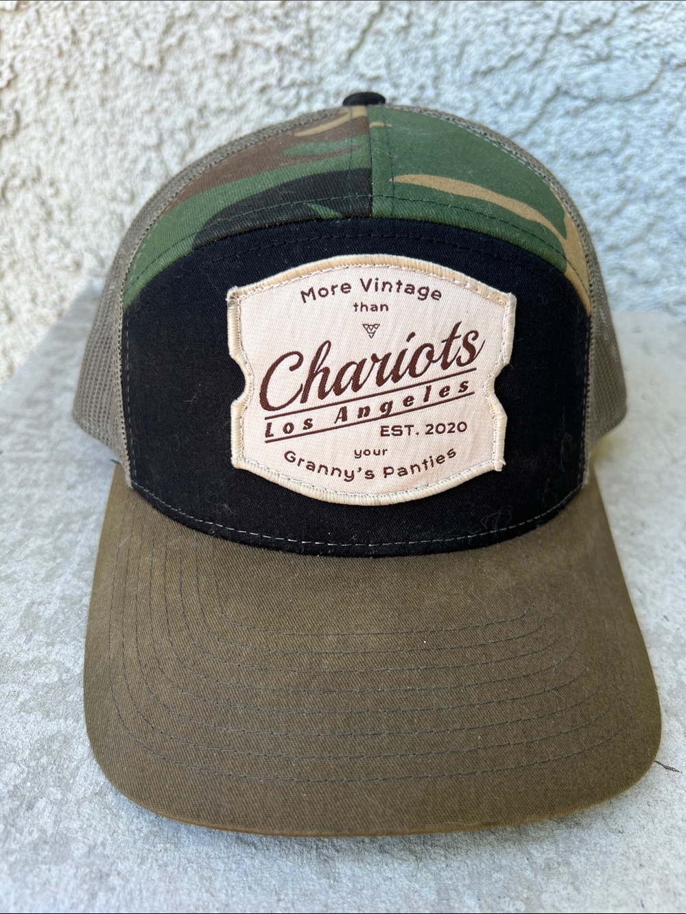 Chariots Los Angeles More Vintage Than your Granny’s Panties Patch Trucker Hat
